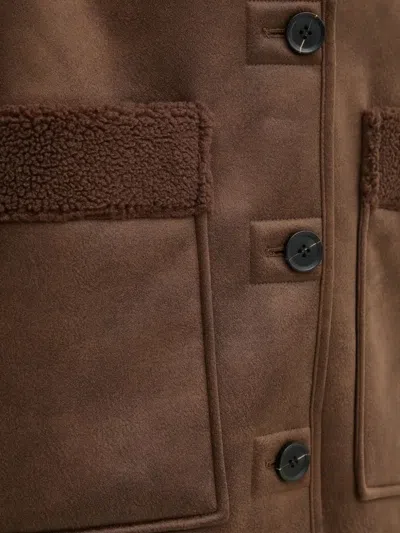 Hoss Intropia Fleece-lined Button Jacket In Brown