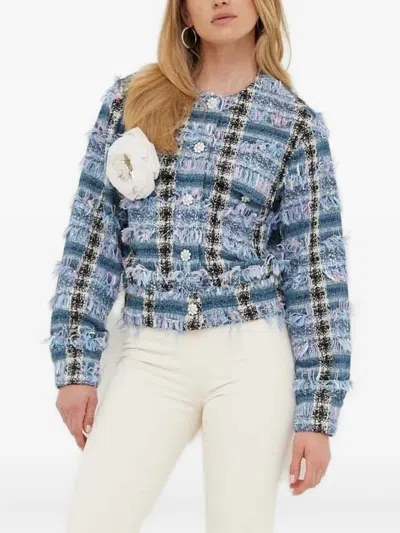 流苏边仿羔皮呢夹克