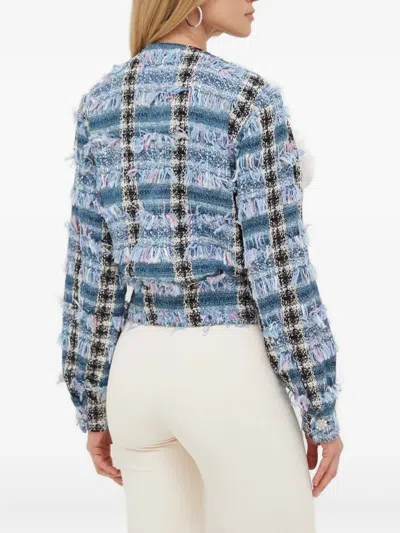 流苏边仿羔皮呢夹克