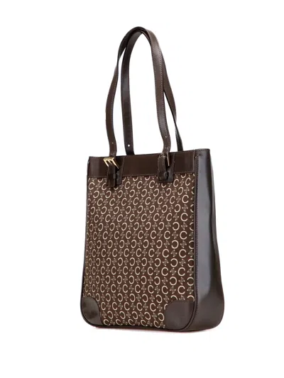 Pre-owned Celine 2000 C Macadam Canvas Tote Bag In Brown