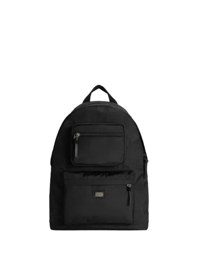 Dolce & Gabbana Logo-patch Backpack In Black