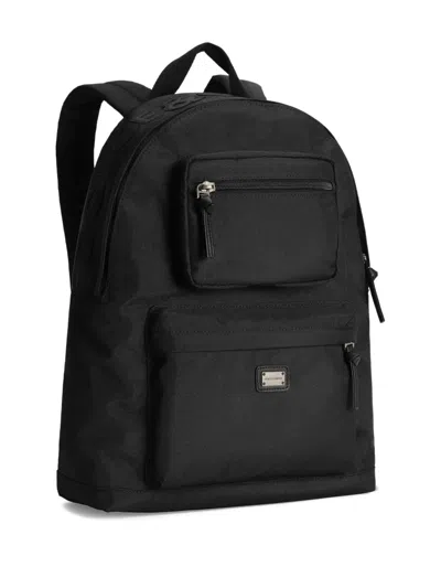 Dolce & Gabbana Logo-patch Backpack In Black