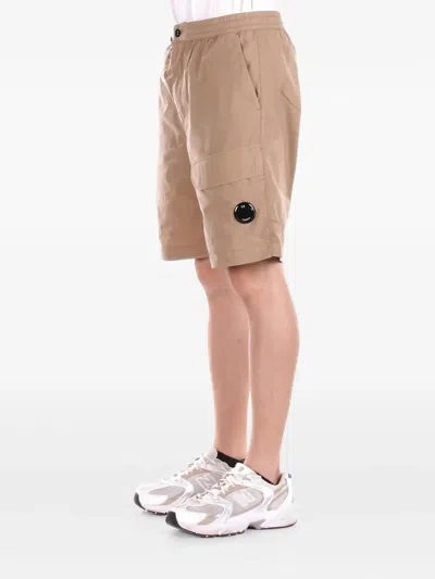C.p. Company Mid-thigh Length Relaxed Fit Shorts With Functional Pockets In Neutral