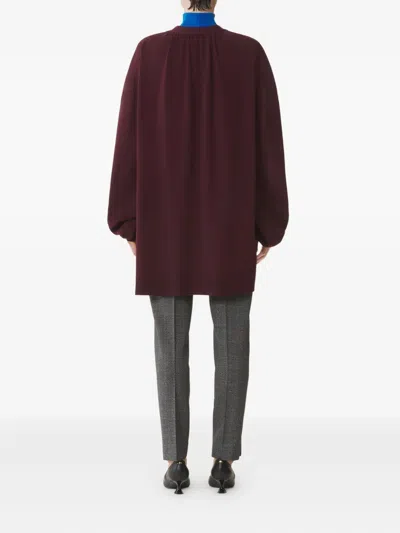 Lanvin Wool And Cashmere Oversized Cardigan In Burgundy