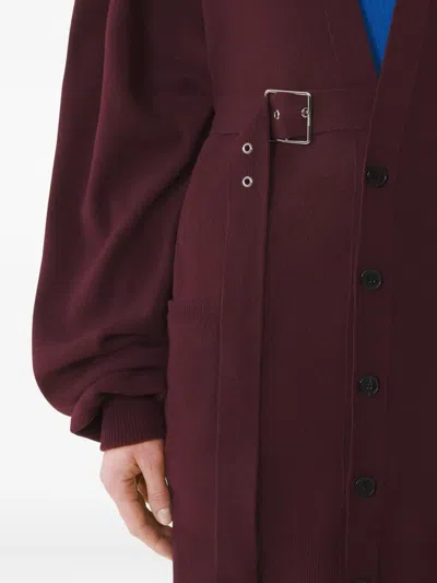 Lanvin Wool And Cashmere Oversized Cardigan In Burgundy