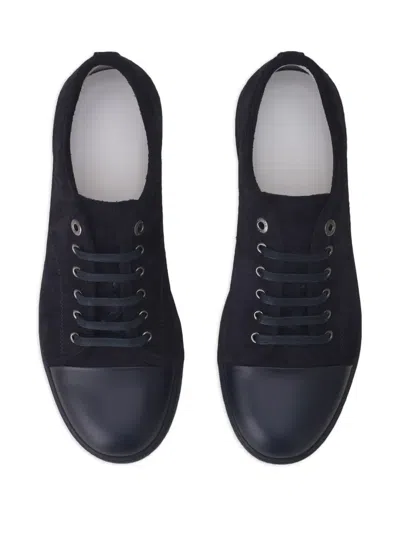 Lanvin Dbb1 Leather And Suede Sneakers In Multi