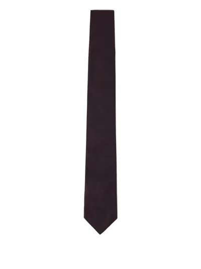 Lanvin Plain Silk Pique Tie In Black