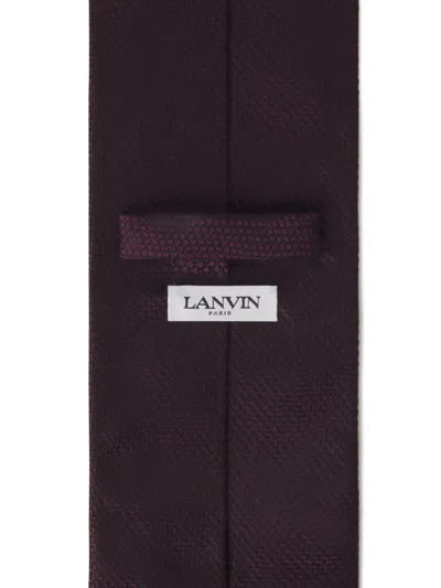 Lanvin Plain Silk Pique Tie In Black