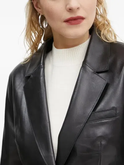 皮质贴身西装夹克