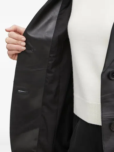 皮质贴身西装夹克