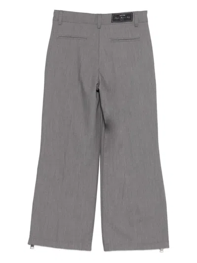 Msgm Side-zip Trousers In Gray