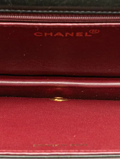 Pre-owned Chanel 1997-1999 Cc Quilted Lambskin Full Single Flap Crossbody Bag In Black