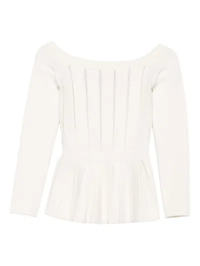 Elisabetta Franchi Tricot Sweater In White
