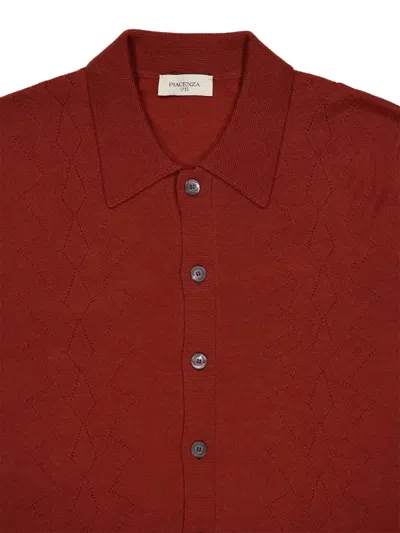Piacenza Cashmere Button-up Diamond-pattern Shirt In Red
