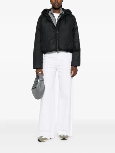 Canada Goose Cropped Black Puffer Jacket With Adjustable Hood
