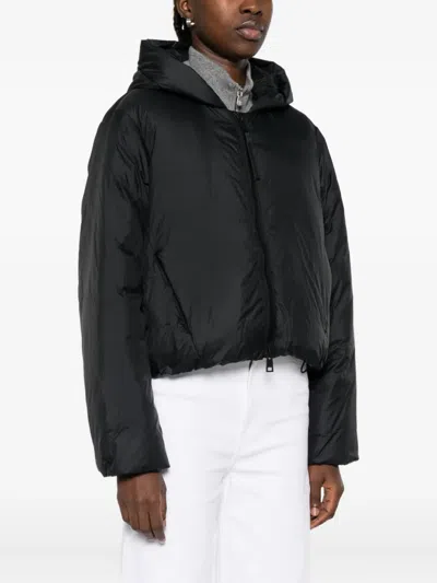 Canada Goose Cropped Black Puffer Jacket With Adjustable Hood