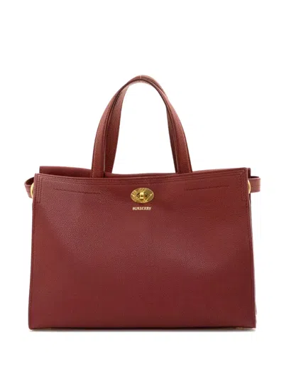 Burberry Logo-detail Tote Bag In Burgundy