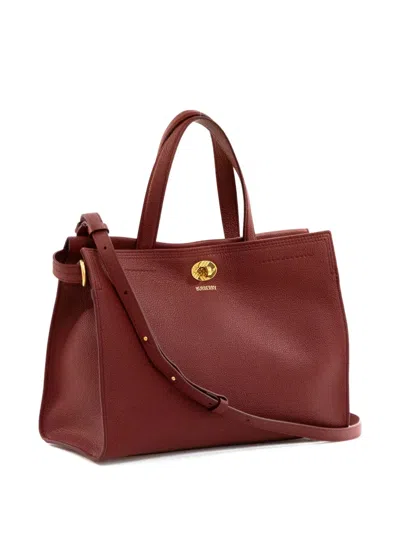 Burberry Logo-detail Tote Bag In Burgundy