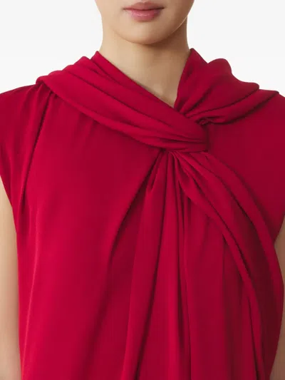Lanvin Long Draped Dress In Red