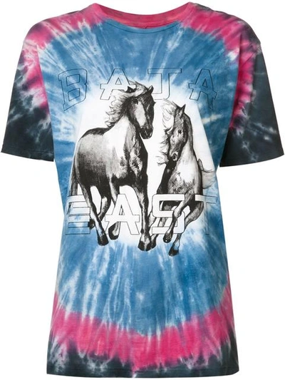 Baja East Cotton Jersey Tee In Ombre & Tie Dye, Blue, Pink.