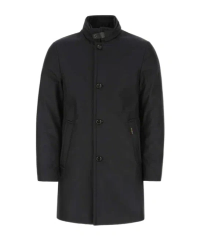 Moorer Dark Blue Coat In Black