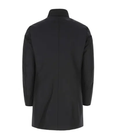 Moorer Dark Blue Coat In Black