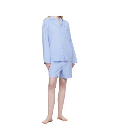 Tekla Drawstring Pajama Pants In Blue