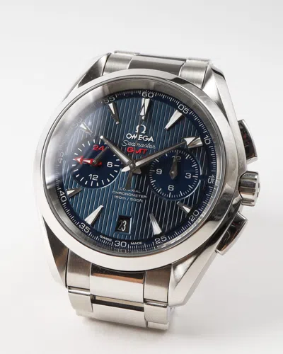 Omega Seamaster Aqua Terra Gmt Chronograph 43mm Full Set Watch In Metallic