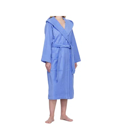 Tekla Blue Classic Bathrobe In Blue