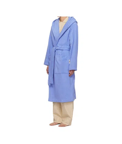 Tekla Blue Classic Bathrobe In Blue