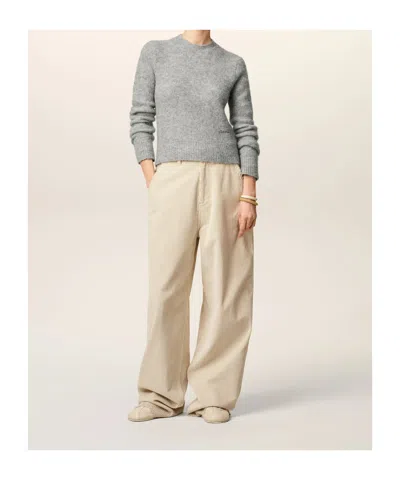 Ami Alexandre Mattiussi Wide-leg Jeans With Pockets And Belt Loops In Neutral