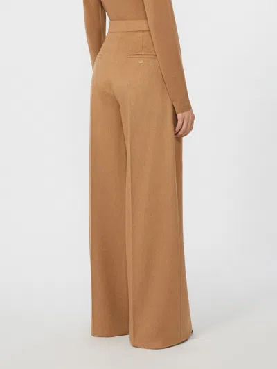 Max Mara Flared Camel Trousers In Brown