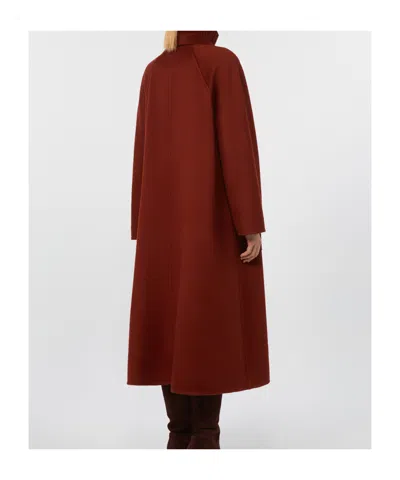 Max Mara Ludmilla Belted Cashmere Coat In Burgundy