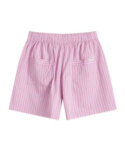 Tekla Striped Pajama Shorts In Pink