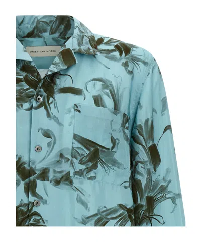 Dries Van Noten Floral Pattern Long Sleeves Shirt With Chest Pocket In Multi