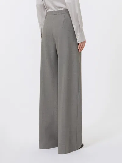 Max Mara Wool Twill Drawstring Trousers In Black