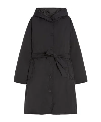 Weekend Max Mara Reversible Down Jacket In Water-repellent Twill In Black