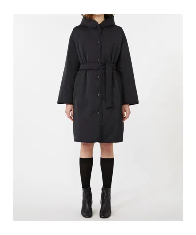 Weekend Max Mara Reversible Down Jacket In Water-repellent Twill In Black