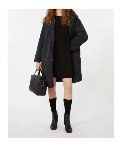 Weekend Max Mara Reversible Down Jacket In Water-repellent Twill In Black