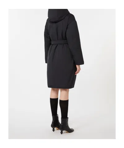 Weekend Max Mara Reversible Down Jacket In Water-repellent Twill In Black