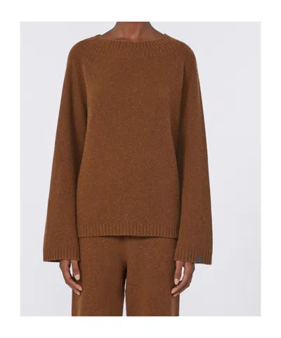 Max Mara Satrapo Round-neck Pullover In Brown