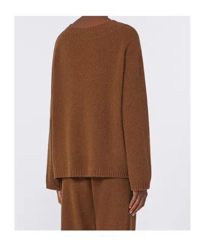Max Mara Satrapo Round-neck Pullover In Brown