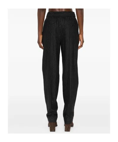 Isabel Marant Embroidered Wool Blend Lisetta Pant In Black