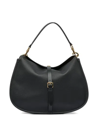 Etro Leather Textured Shoulder Bag In Black