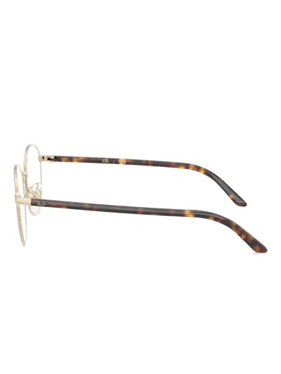 Ray Ban Round Glasses In Gold