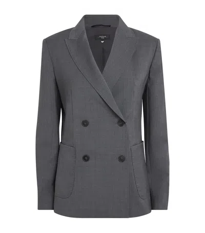 Weekend Max Mara Virgin Wool Double-breasted Blazer In Gray