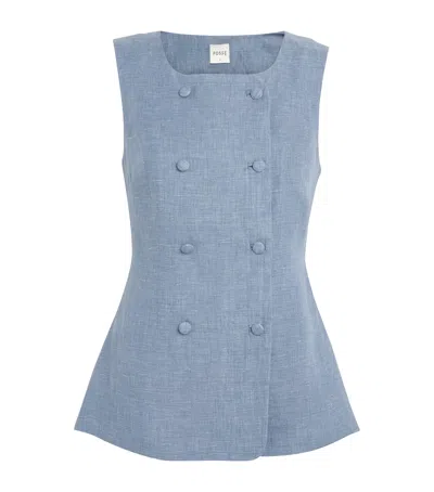 Posse Linen Thea Waistcoat In Blue