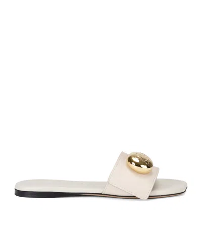 Loewe Slippers Pebble In Pelle Gesso  Donna In White