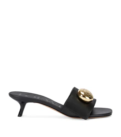 Loewe 450mm Pebble-embellished Leather Sandals In Black