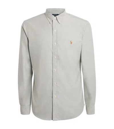 Polo Ralph Lauren Cotton Oxford Shirt In Gray